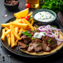 DUETT VON KALBSLEBER UND GYROS